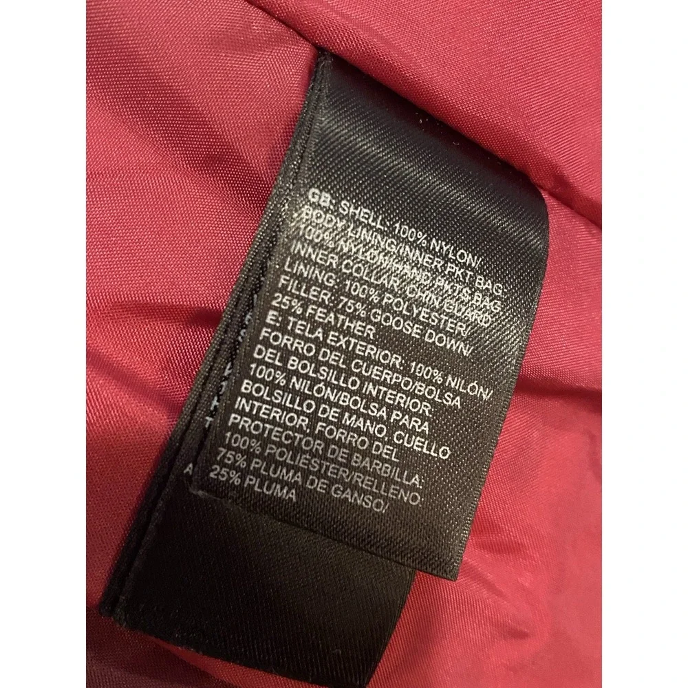 North Face Women's Sm 550 Puffer Vest Maroon Red Goose Down Full Zip Pocket‎